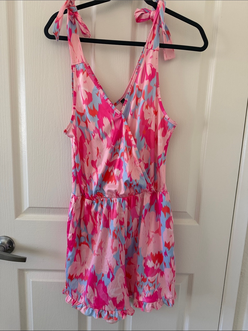 Pink Multi Tie-Shoulder Summer Romper